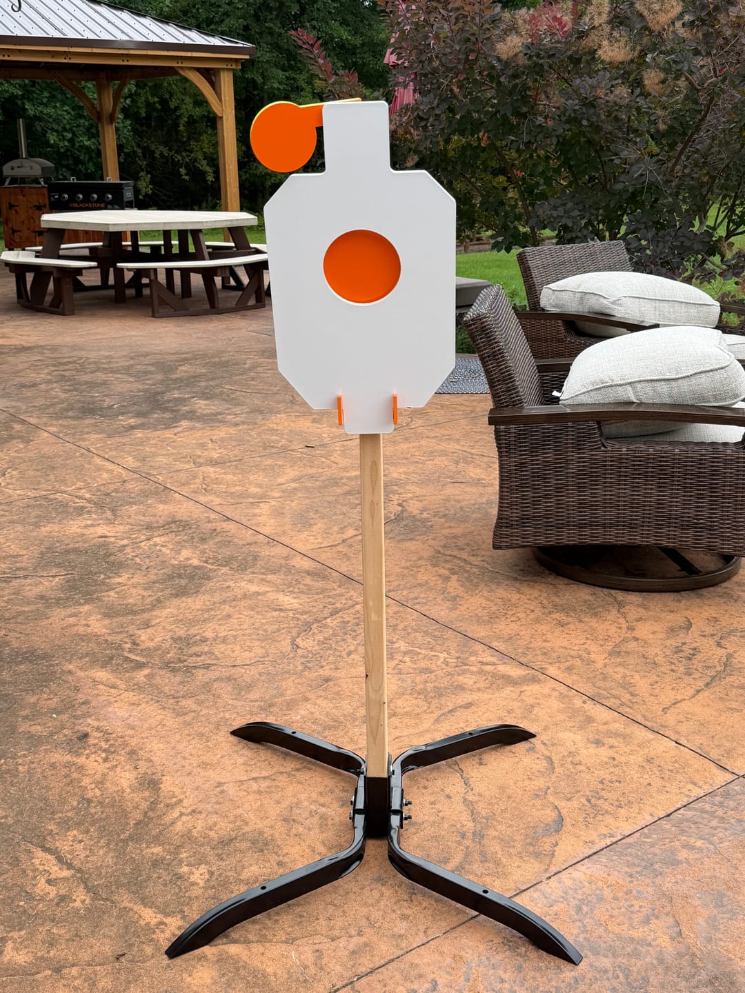 Customer photo review of X-leg Base Target Stand + 2X4 Target Hanger