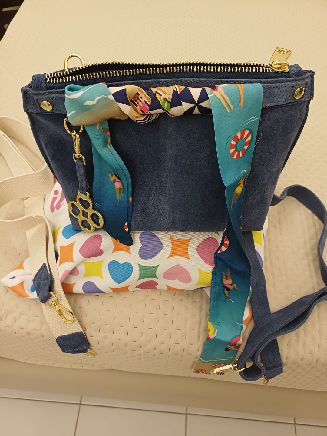 Customer photo review of BORSA MINI SOFY CAMOSCIO JEANS