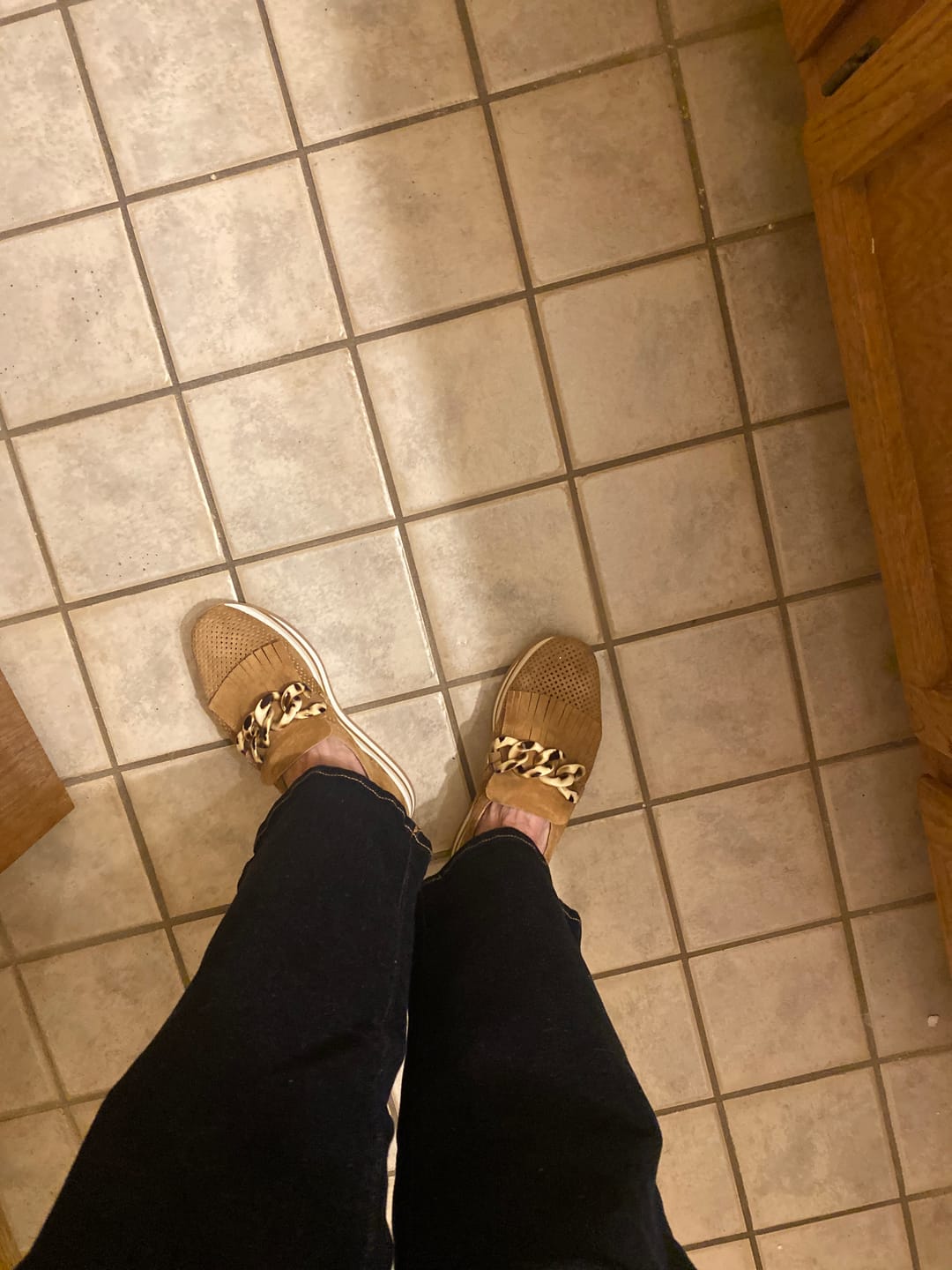 Customer photo review of Softwaves CADIE Cognac Slip-on  Platform Sneaker