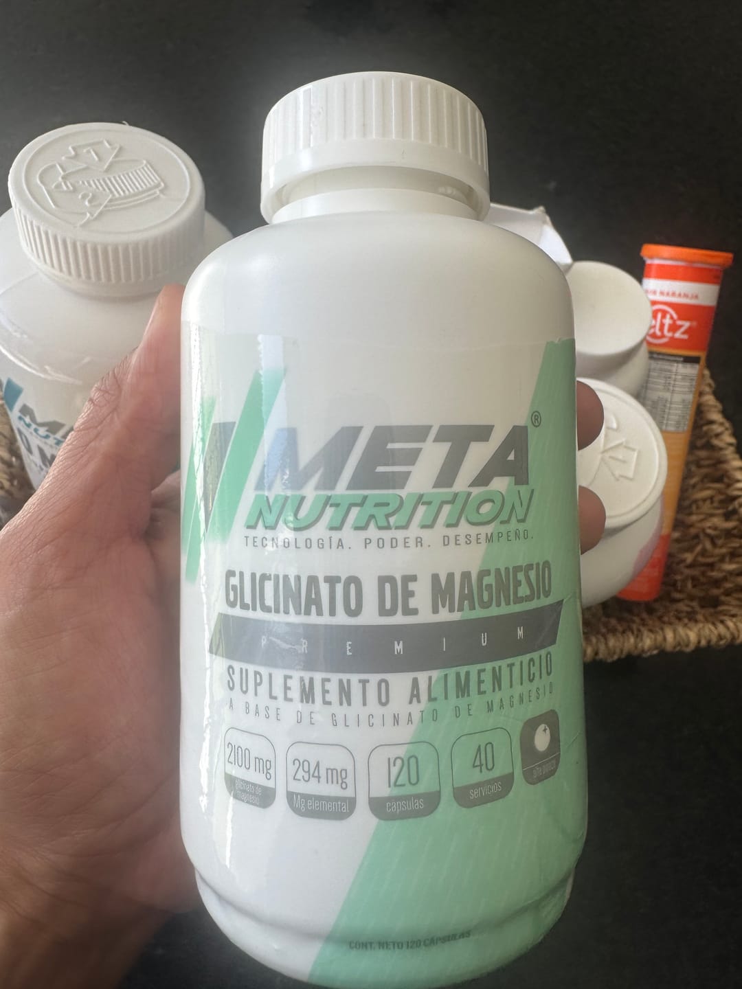 Customer photo review of Pack Magnesio Día & Noche Meta Nutrition | Citrato 120 caps + Bisglicinato 120 caps | 40 Servicios c/u
