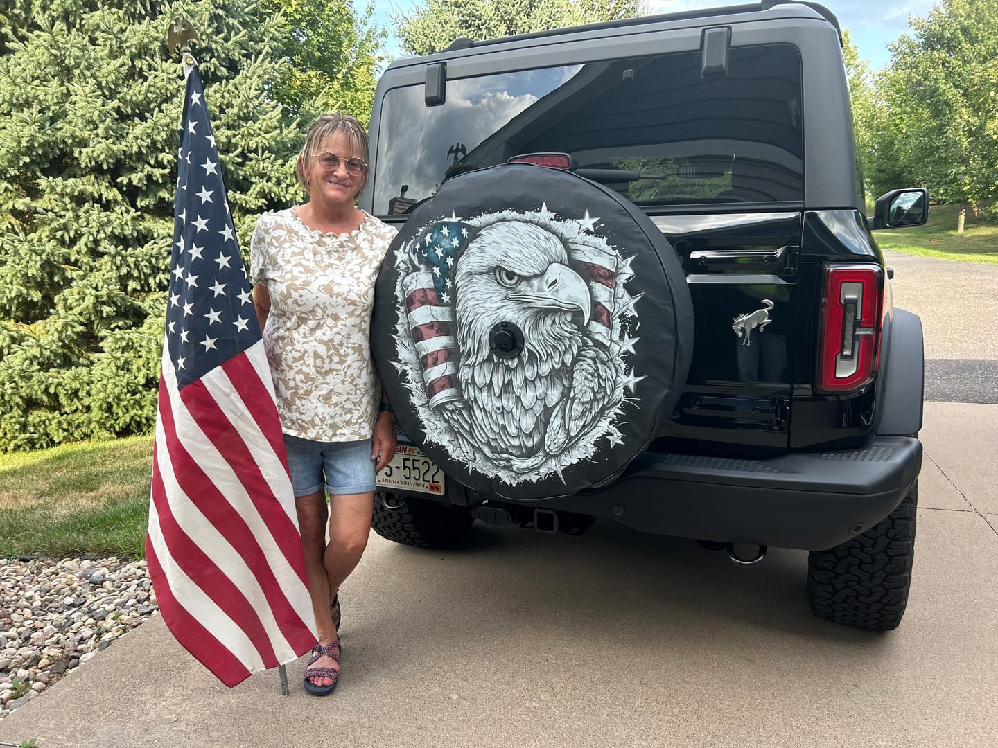 Customer photo review of Patriotic Tire Cover