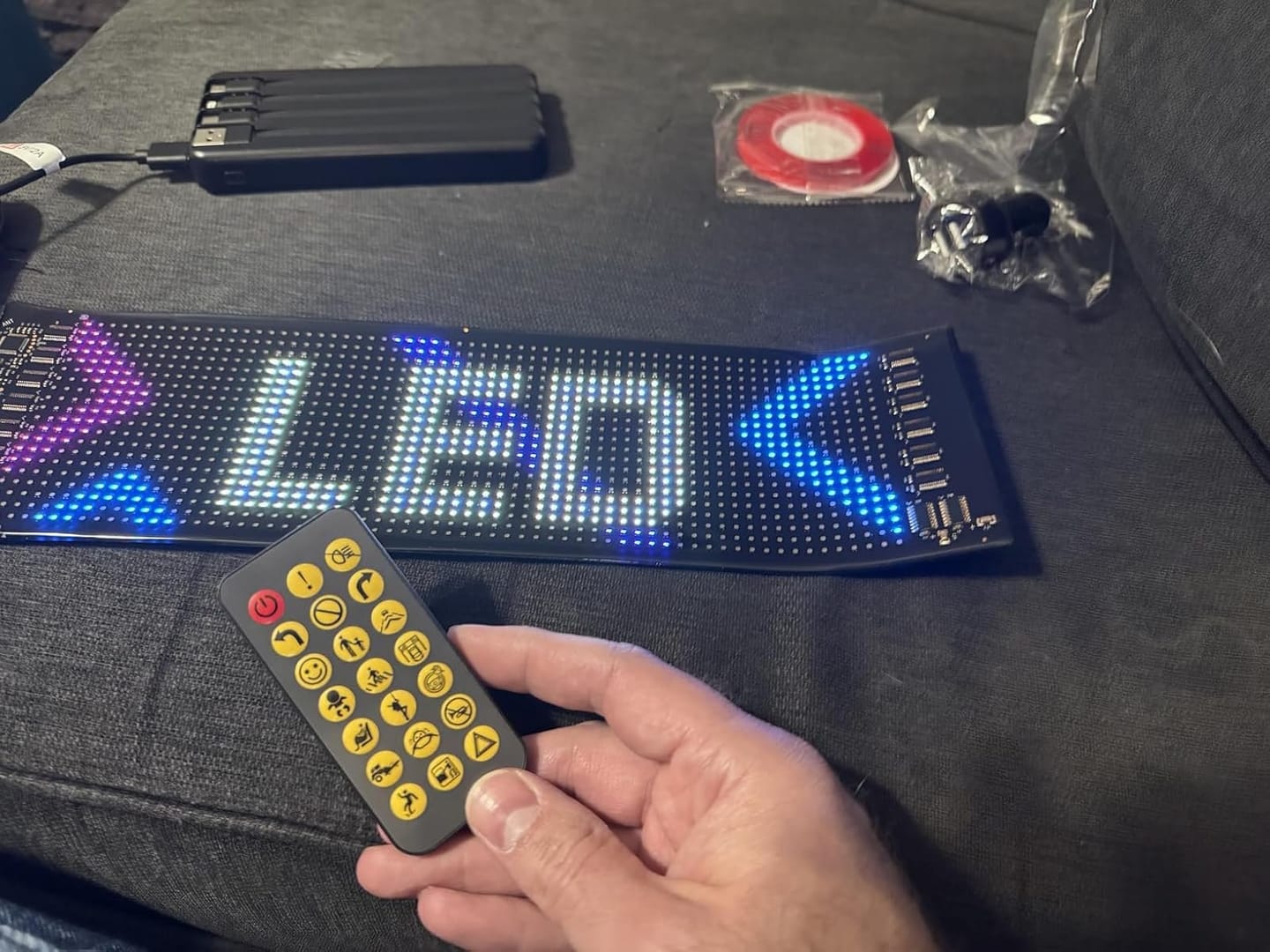 Customer photo review of BOLTHUT™ Flexible LED Matrix Panel — RGB Car Eyes, App & Remote