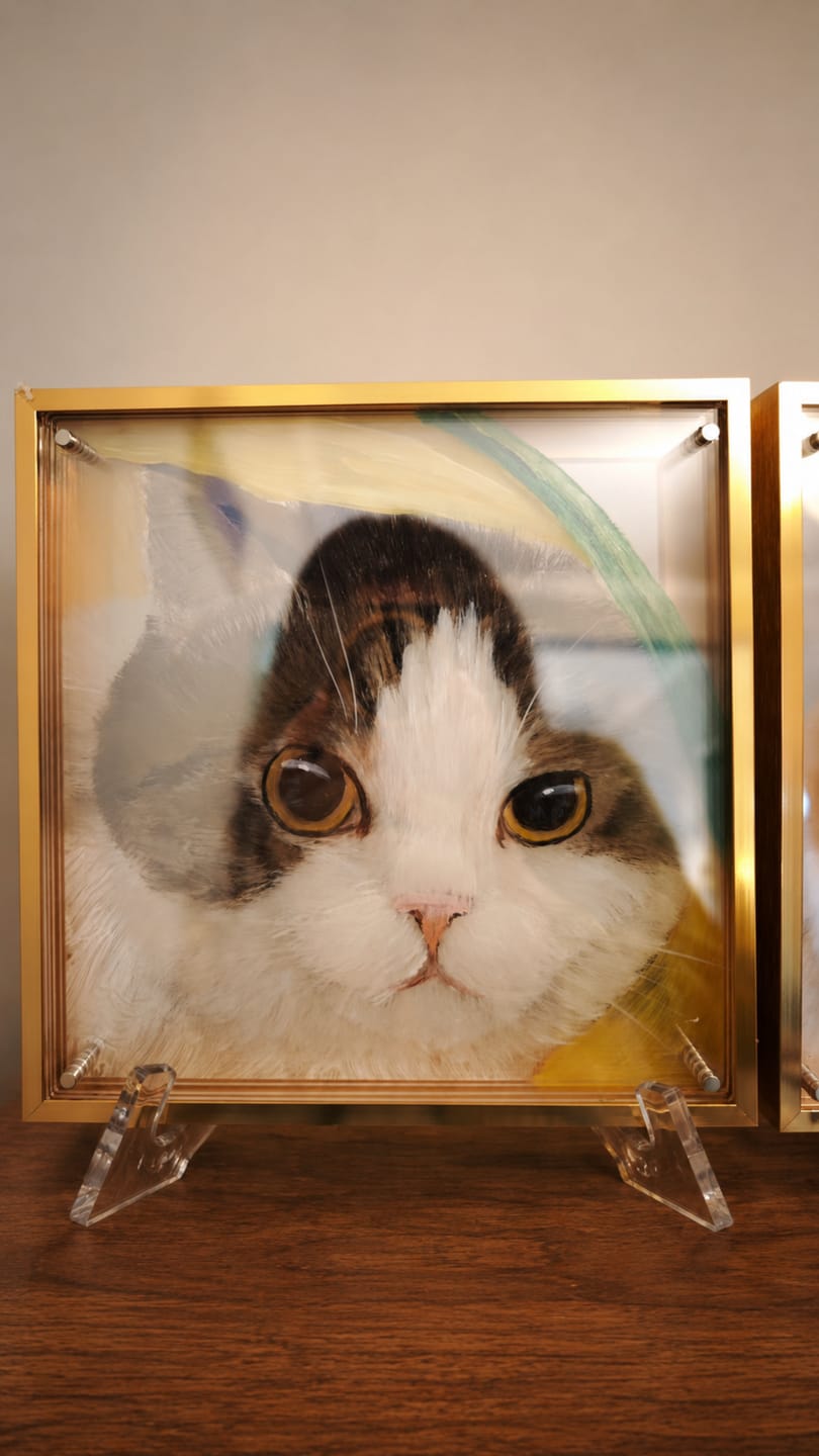 Customer photo review of 3D Hand-Painted Pet Portrait - One Pet