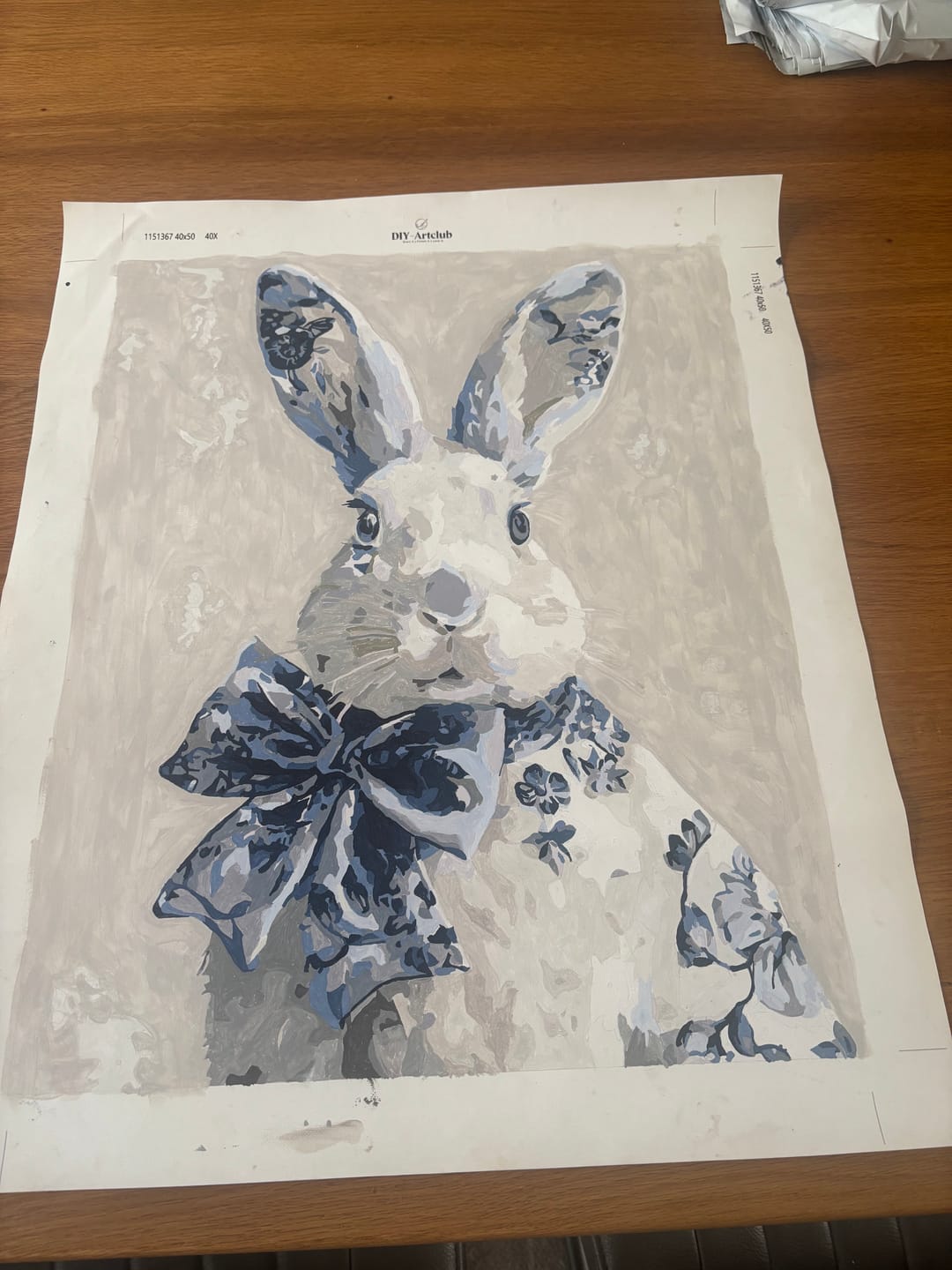 Customer photo review of Delft Blue Bunny | Paint by Number