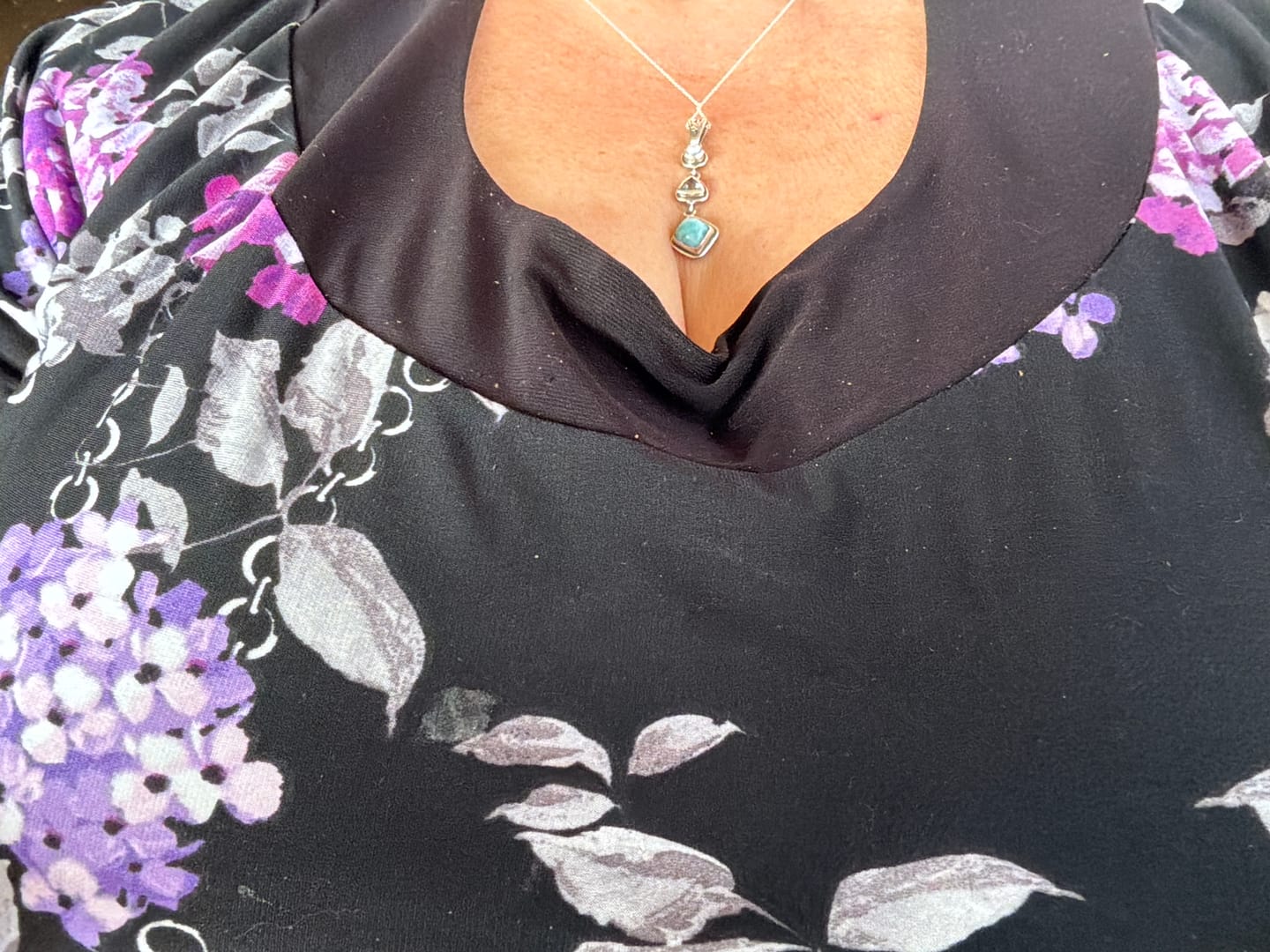 Customer photo review of Silver Larimar Necklace