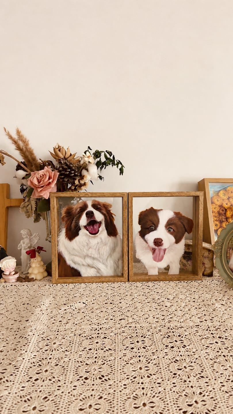Customer photo review of Custom hand-painted pet portraits