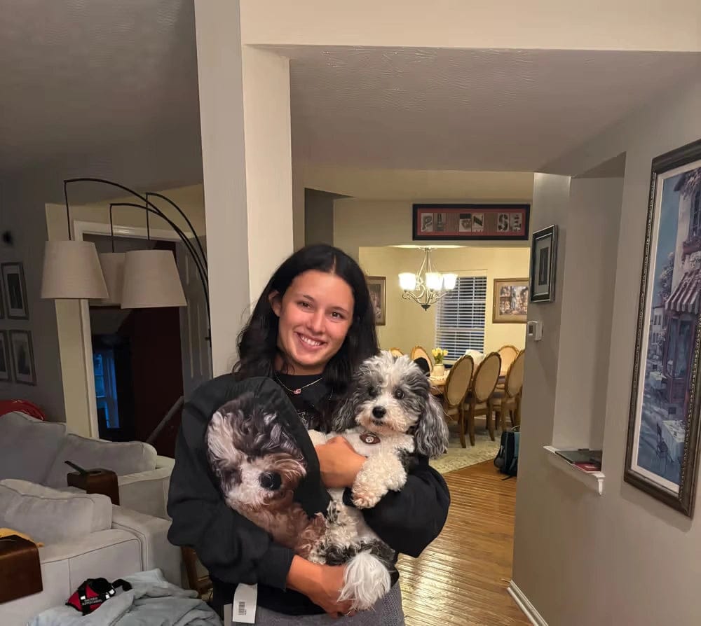 Customer photo review of Custom Photo Pillow for College & Back to School – Personalized Shaped Hug Pillow