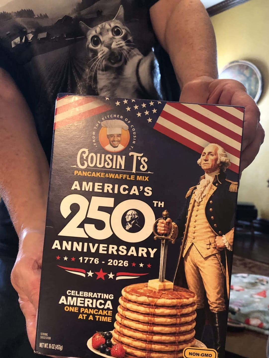 Customer photo review of Cousin T's 250th Anniversary Pancake & Waffle Mix