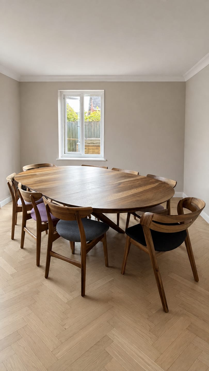 Customer photo review of Bibi Extendable Round Walnut Dining Table