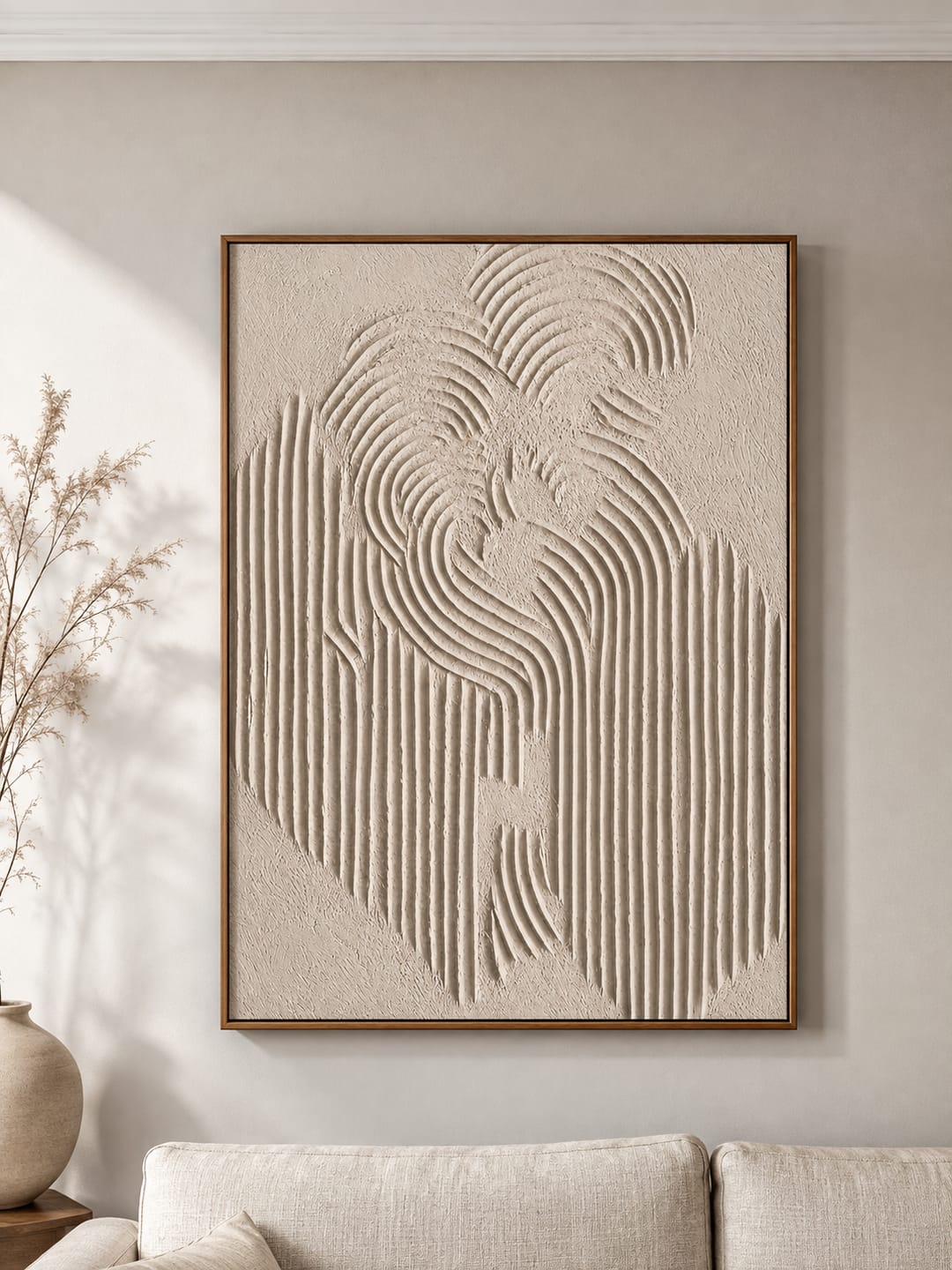 Customer photo review of “Silent Arches” – White Wabi Sabi Textured Abstract Oil Painting