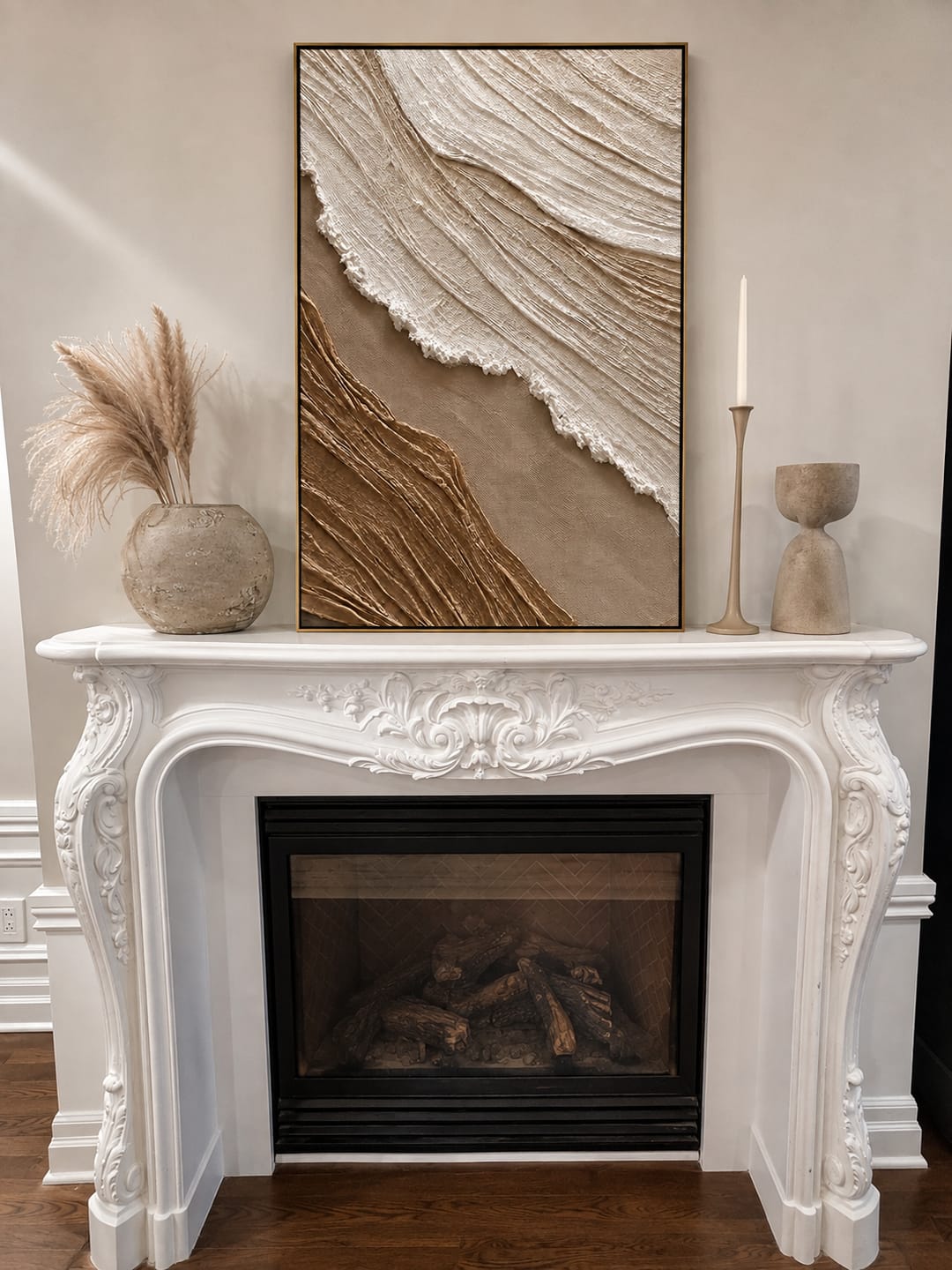 Customer photo review of "Sandstone Drift" – Wabi Sabi Earth Tone Textured Abstract Painting
