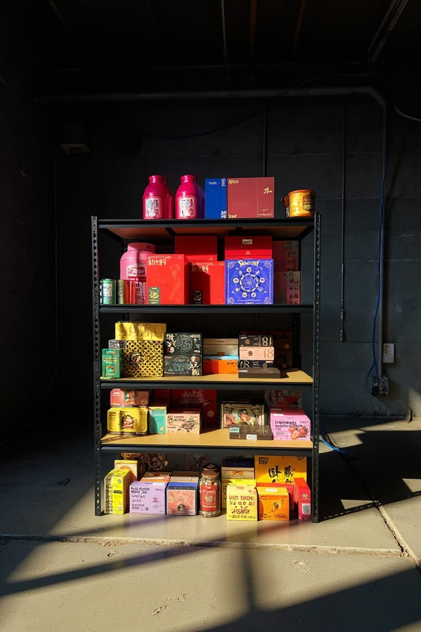 Customer photo review of REIBII Industrial Garage Shelving,Heavy Duty Storage Shelves, Adjustable Metal Shelving for Basement Warehouse
