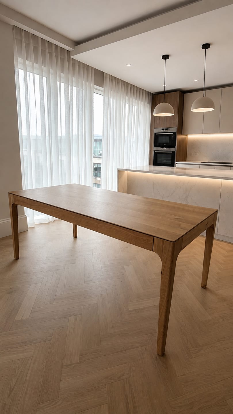 Customer photo review of Cecilia Extendable Oak Dining Table
