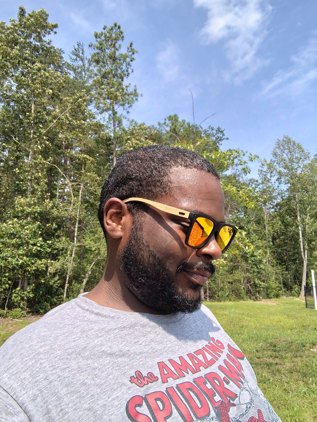 Customer photo review of 80Eighty® Polarized Bamboo Sunglasses - Red
