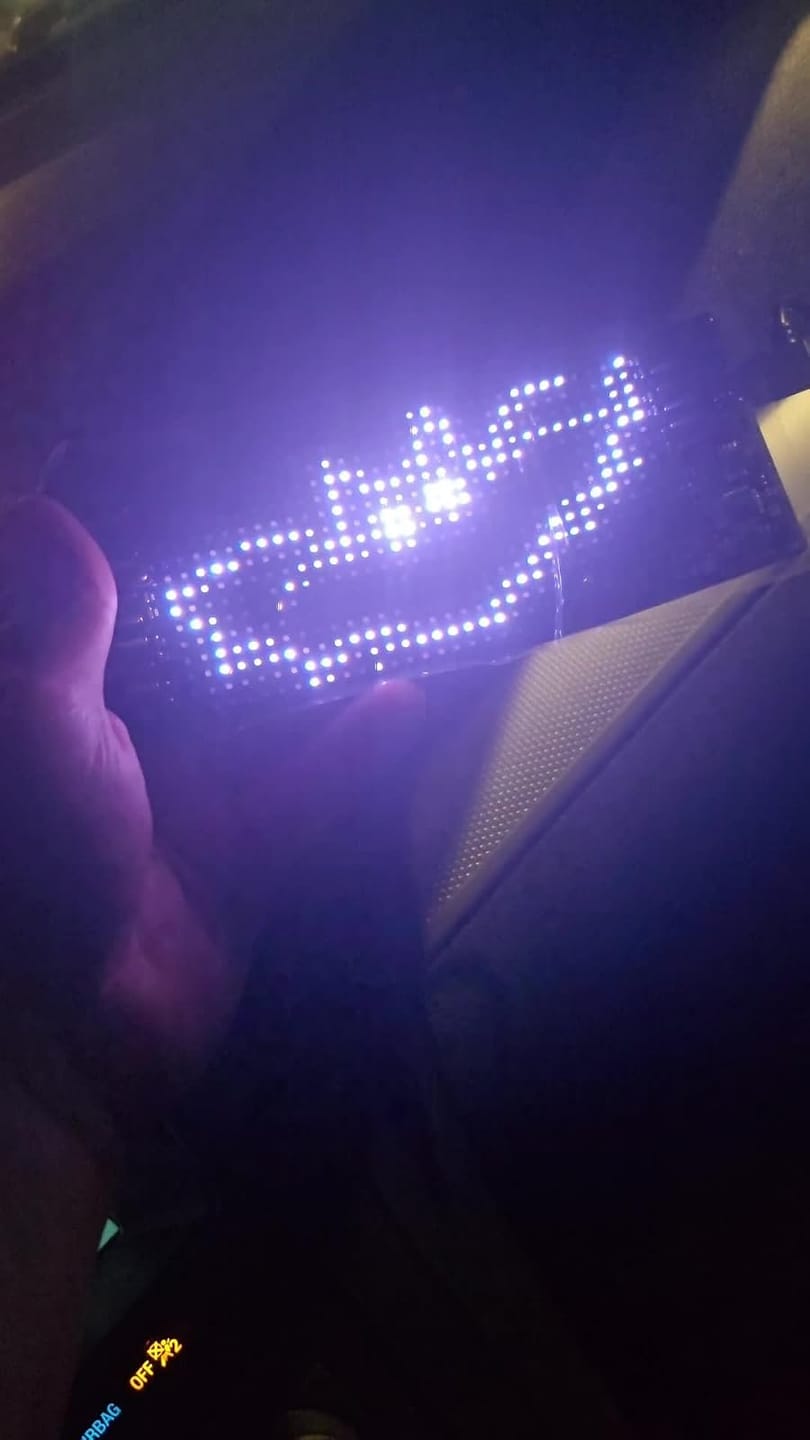 Customer photo review of BOLTHUT™ Flexible LED Matrix Panel — RGB Car Eyes, App & Remote