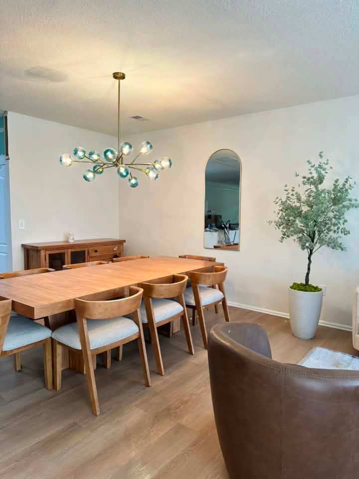 Customer photo review of 15-Light Branch Blue Glass Globe Bubble Chandelier