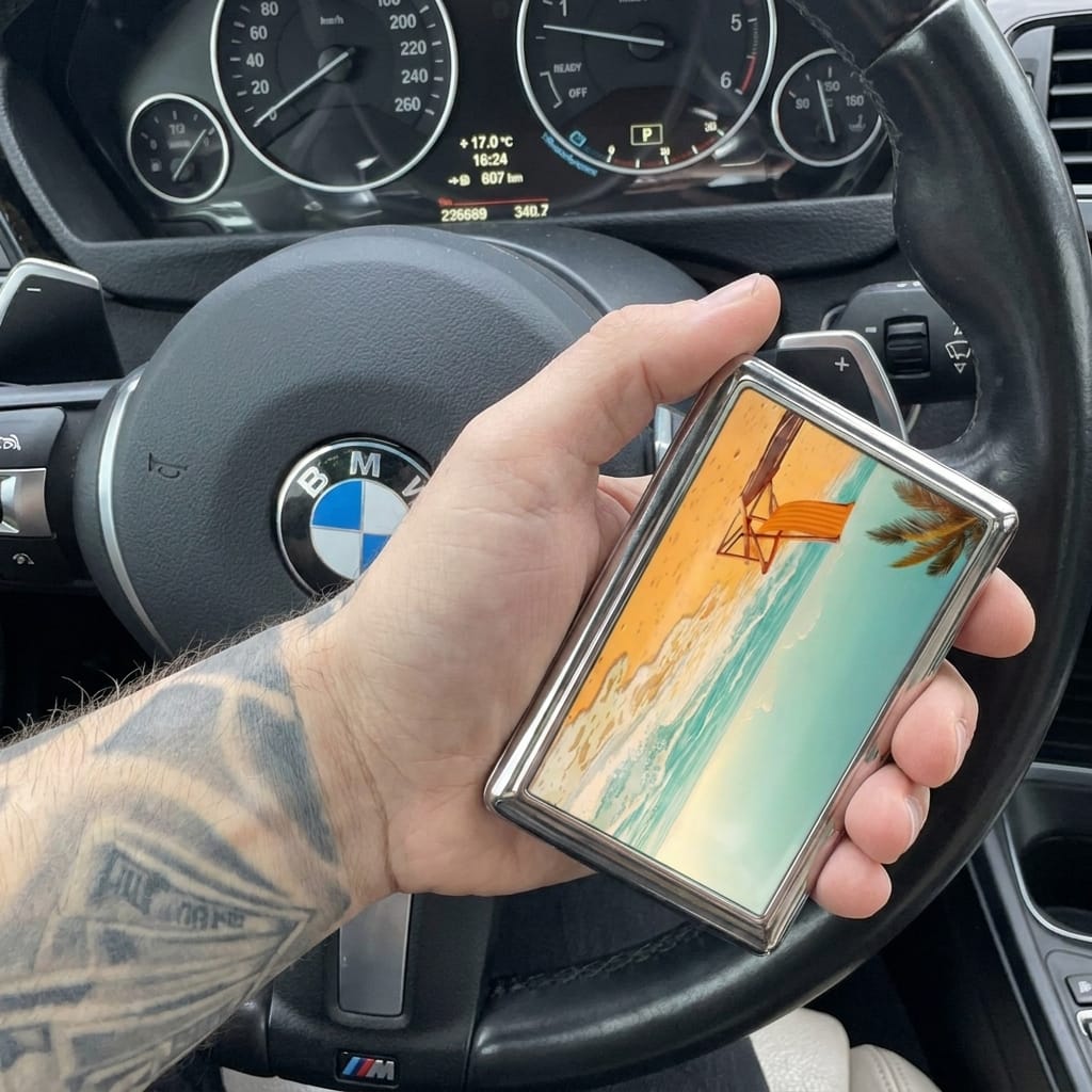 Customer photo review of Patina Tin Cardholder Wallet