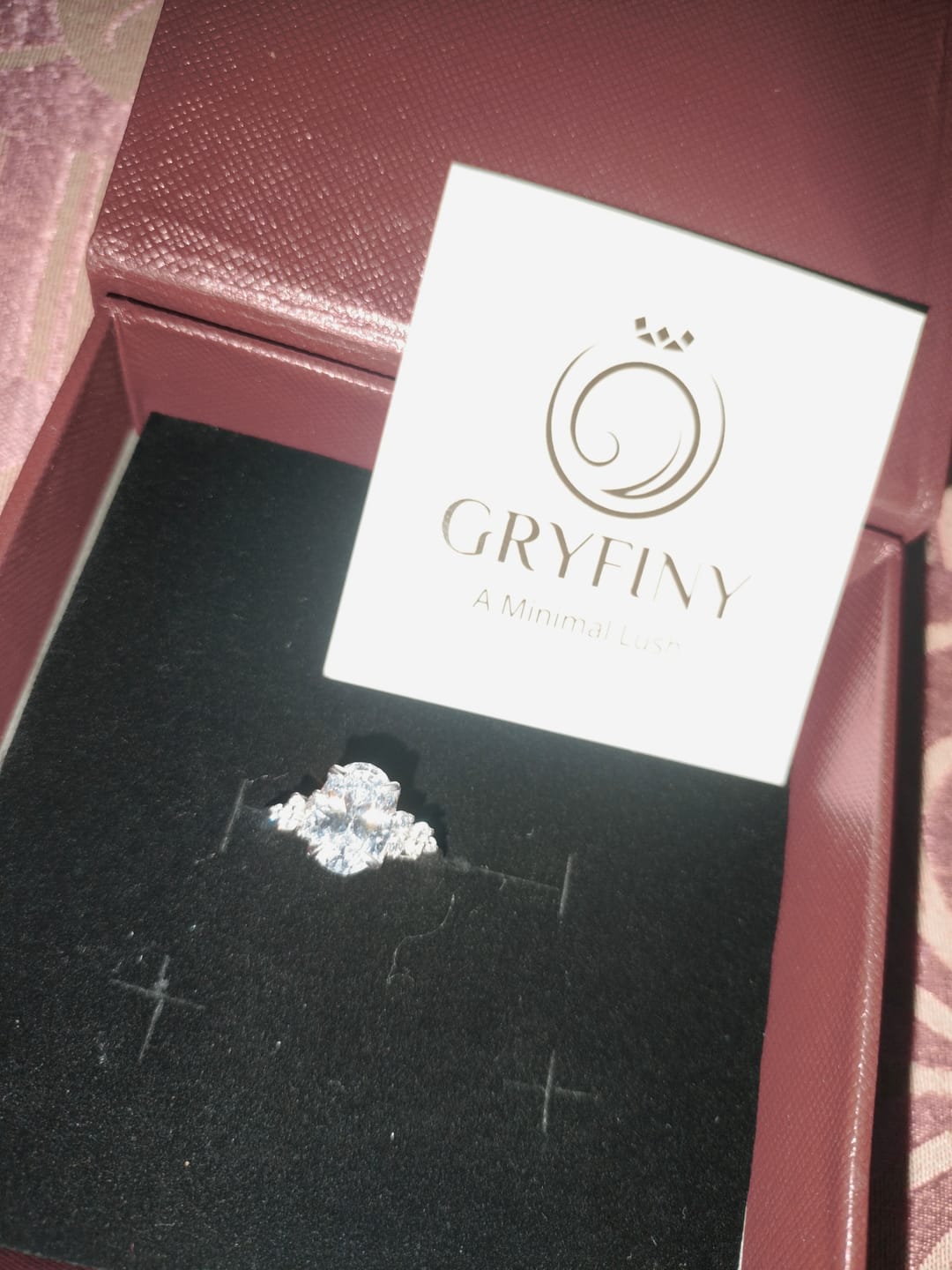 Customer photo review of 3.5Ct Feris Silver Oval Solitaire Accents Ring