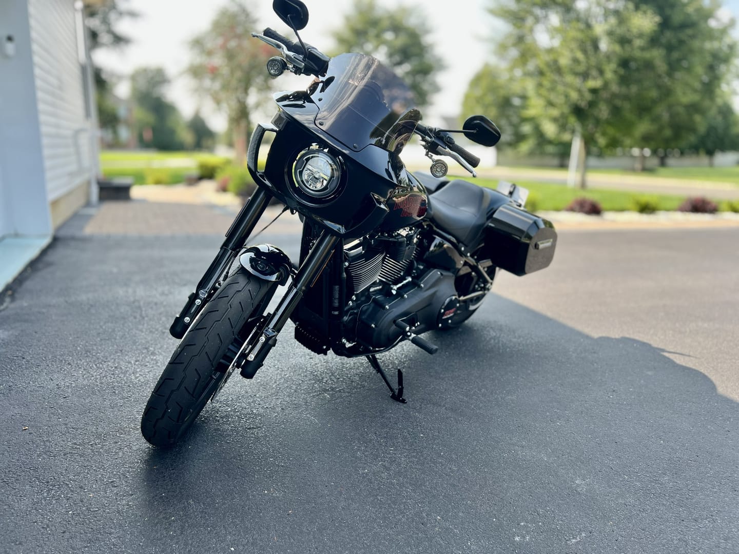 Customer photo review of Viking Darkin Motorcycle Fairing For Harley Softail Low Rider S FXLRS Gloss Black