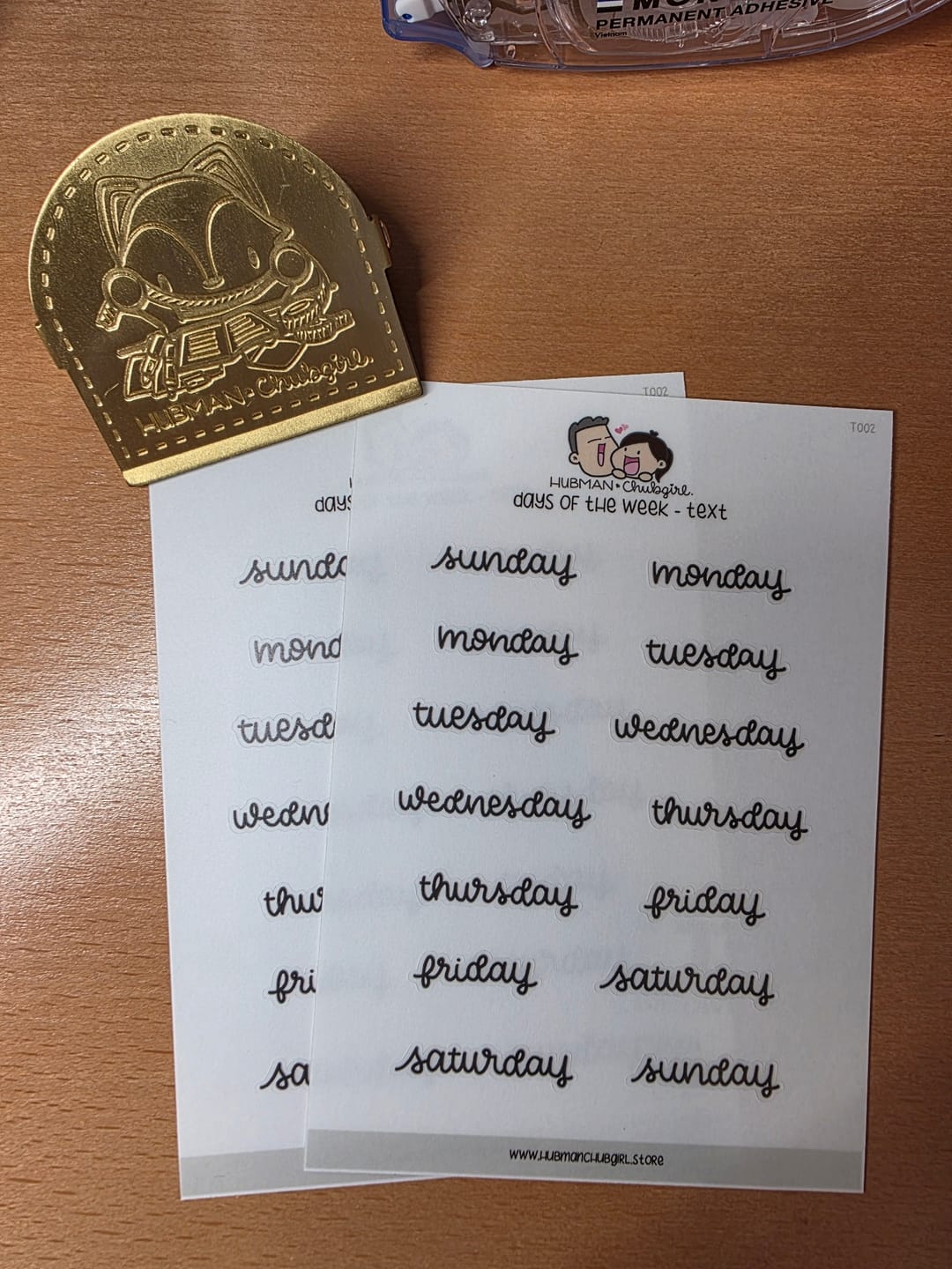 Customer photo review of Days of the Week - Text Planner Stickers (Script Font)