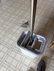 Customer photo review of Flat Mop and Bucket Set with Wringer — Dual Chamber Dry & Wet Separation, 3 Washable Microfiber Pads, Stainless Steel Handle