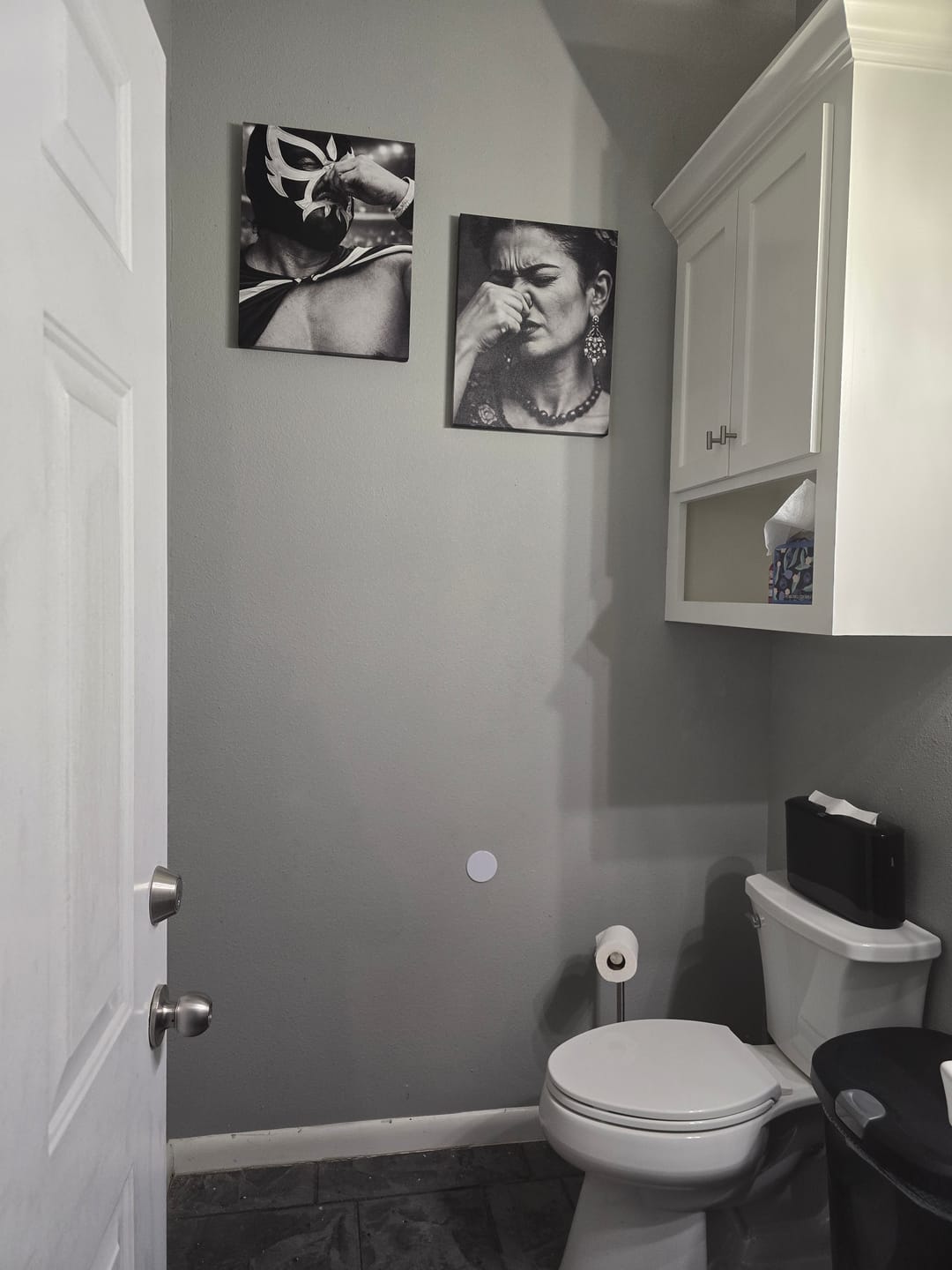 Customer photo review of Lucha Guacala Bathroom Art Canvas 16" * 20"