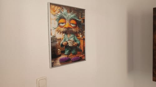 Customer photo review of 5D Diamond Painting – Morgenmuffel-Eule mit Kaffeetasse