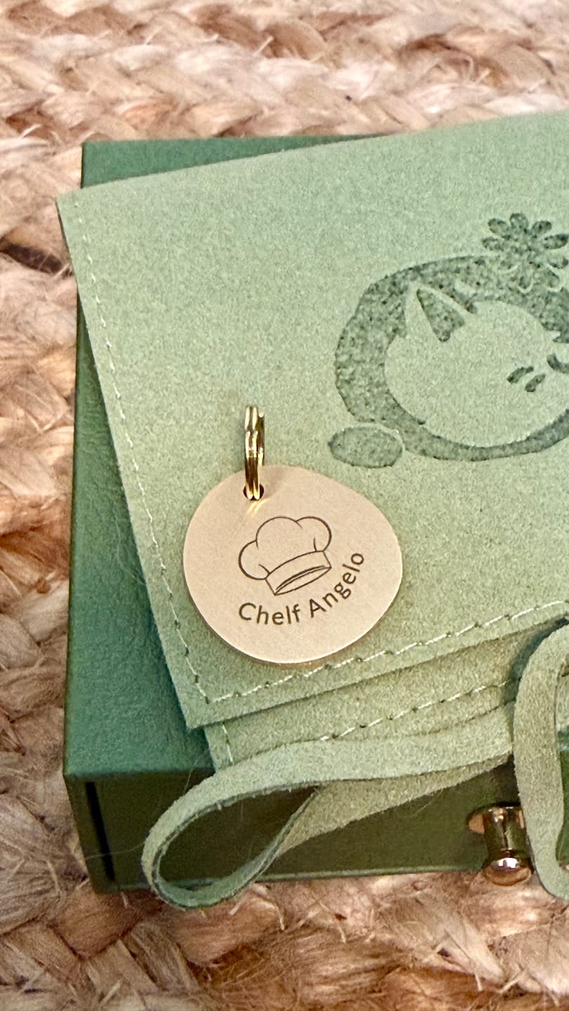 Customer photo review of Round Pet ID Tag