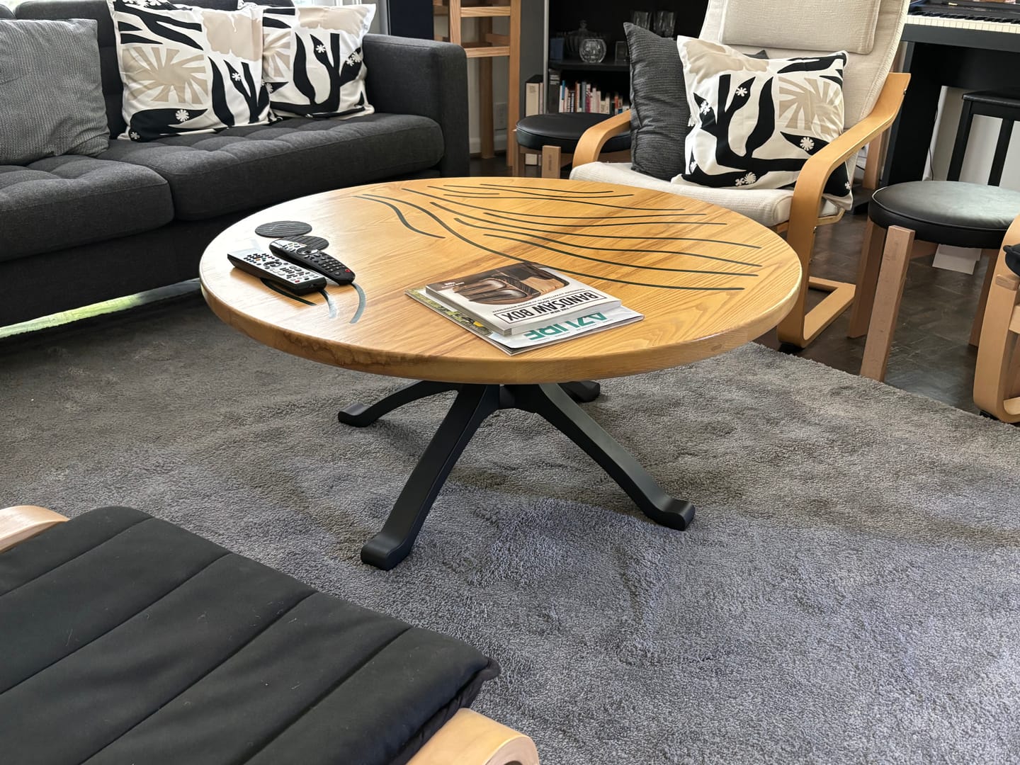 Customer photo review of Coffee Table Base 16.5" H for Handmade DIY Project - 228 Wishbone