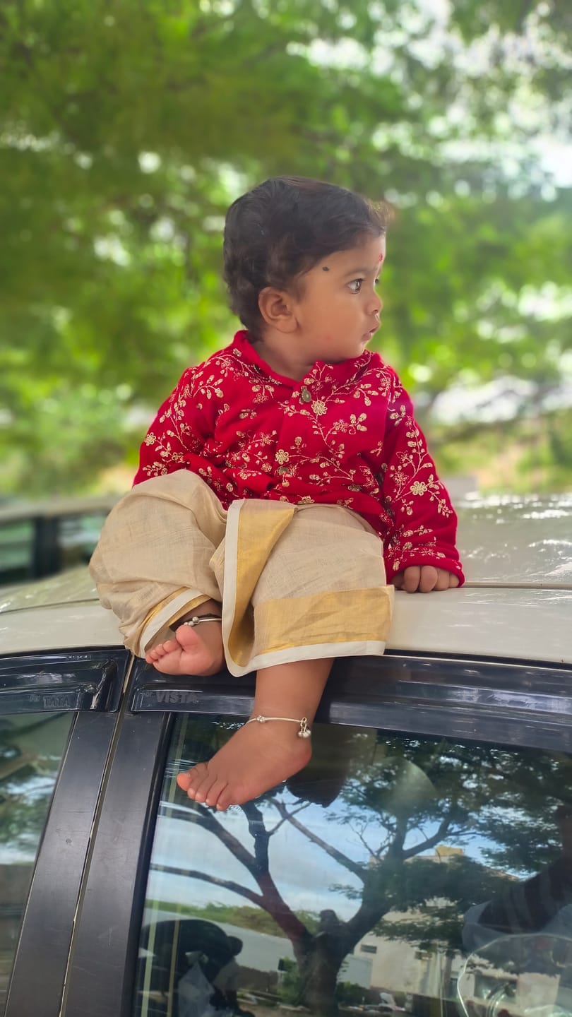 Customer photo review of Royal Red and Gold Dhoti Kurta for Boys – Traditional Ethnic Wear for Baby Boy