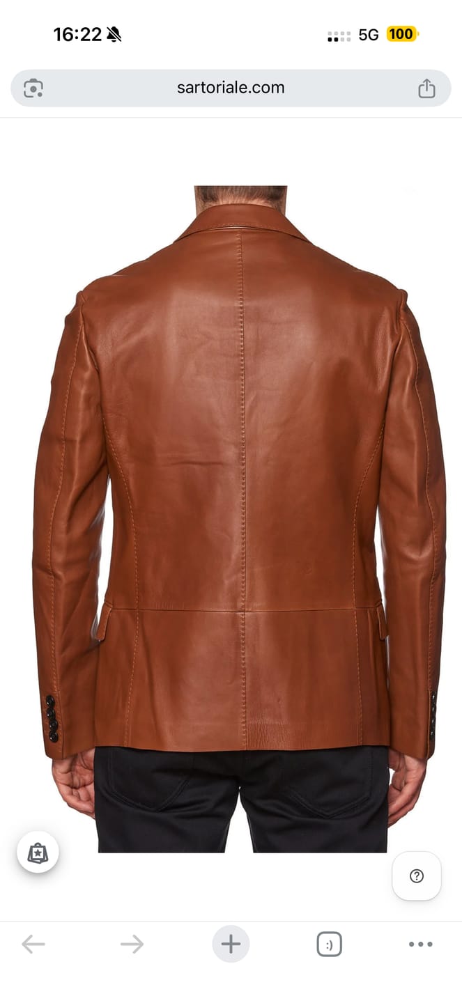 Customer photo review of BERLUTI Paris Brown Lambskin Leather 1 Button Unlined Jacket EU 50 NEW US 40
