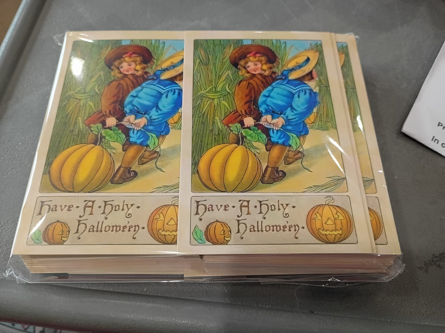 Customer photo review of Have a Holy Halloween! – Vintage Holy Card – All Hallows' Eve – pack of 10/100/1000 #160