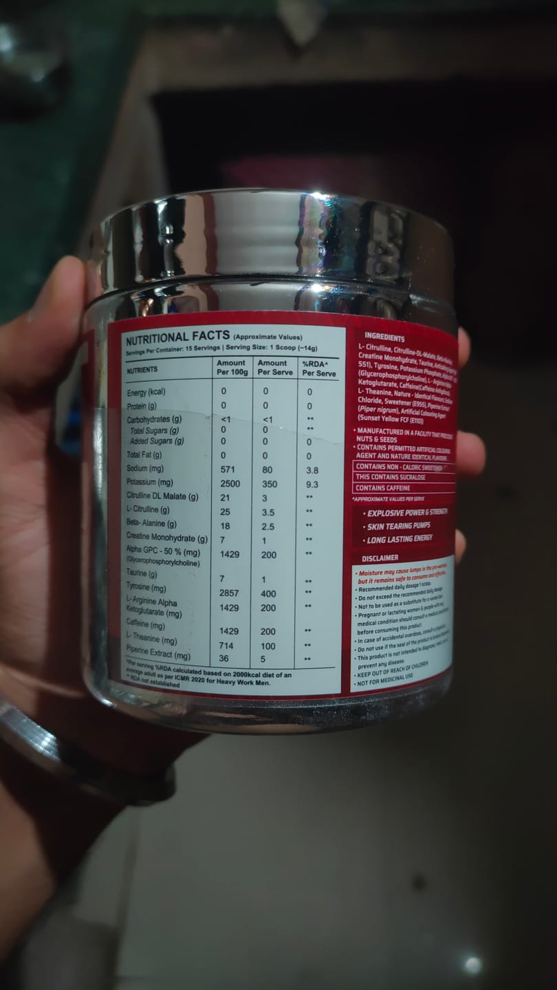 Customer photo review of Dynamite Pre-Workout | Valencia Orange - (210g, 15 Servings)