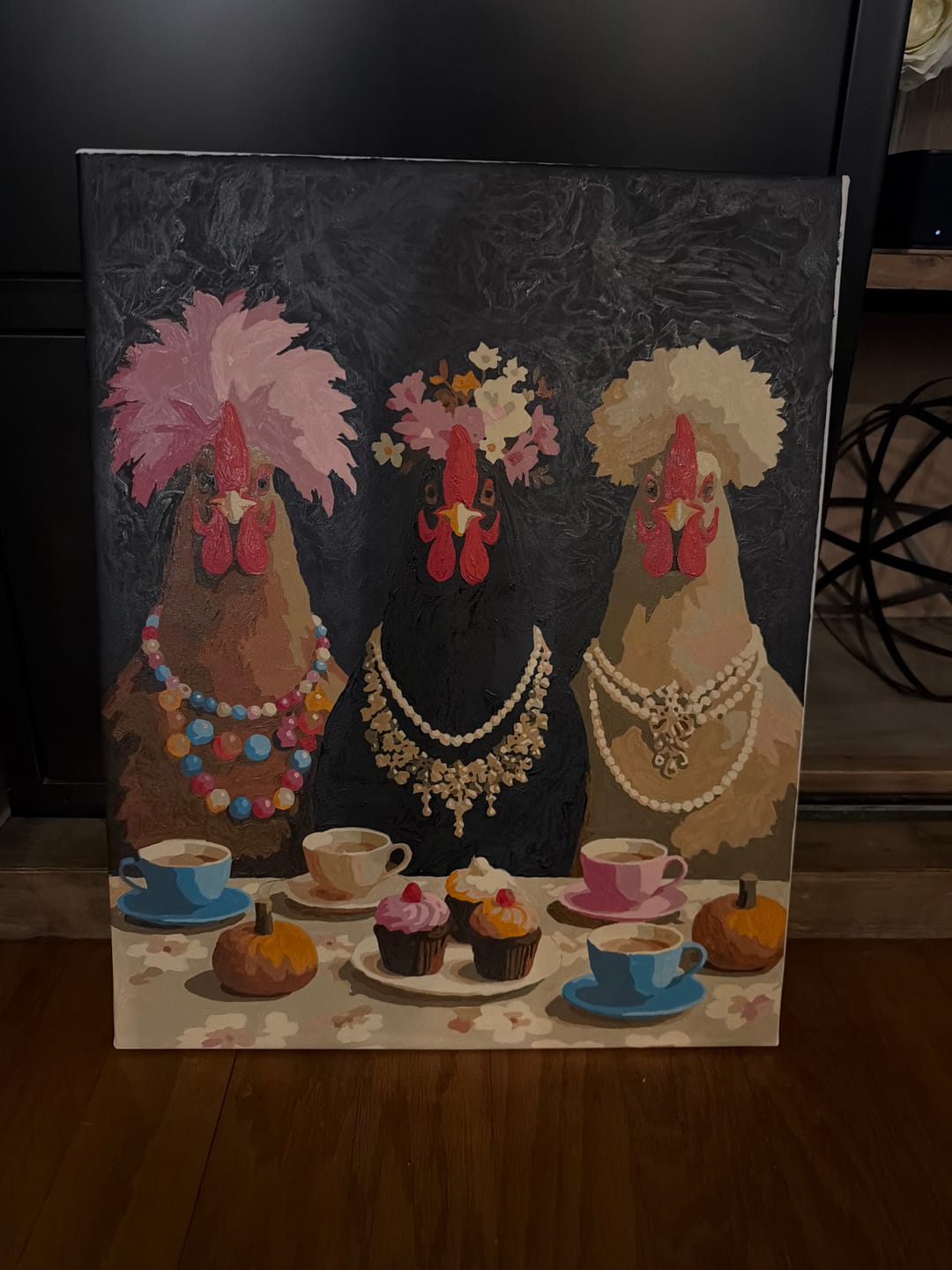 Customer photo review of Fancy Chickens Society | Paint by Number