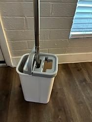 Customer photo review of Flat Mop and Bucket Set with Wringer — Dual Chamber Dry & Wet Separation, 3 Washable Microfiber Pads, Stainless Steel Handle