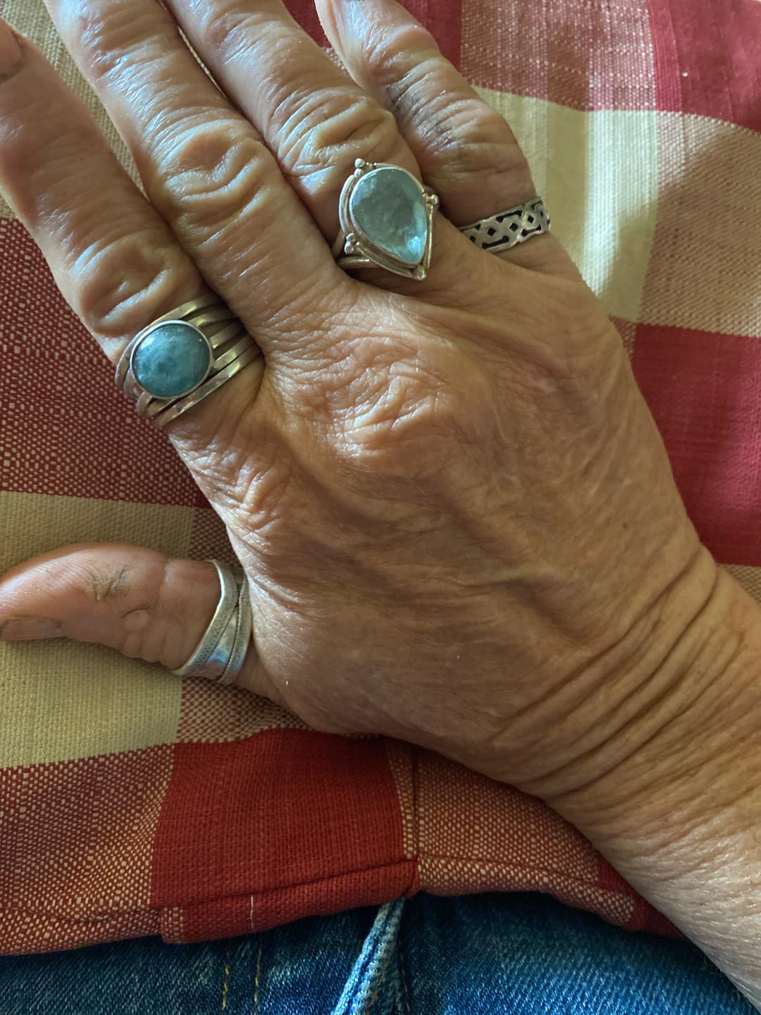 Customer photo review of Teardrop Aquamarine Ring Sterling Silver