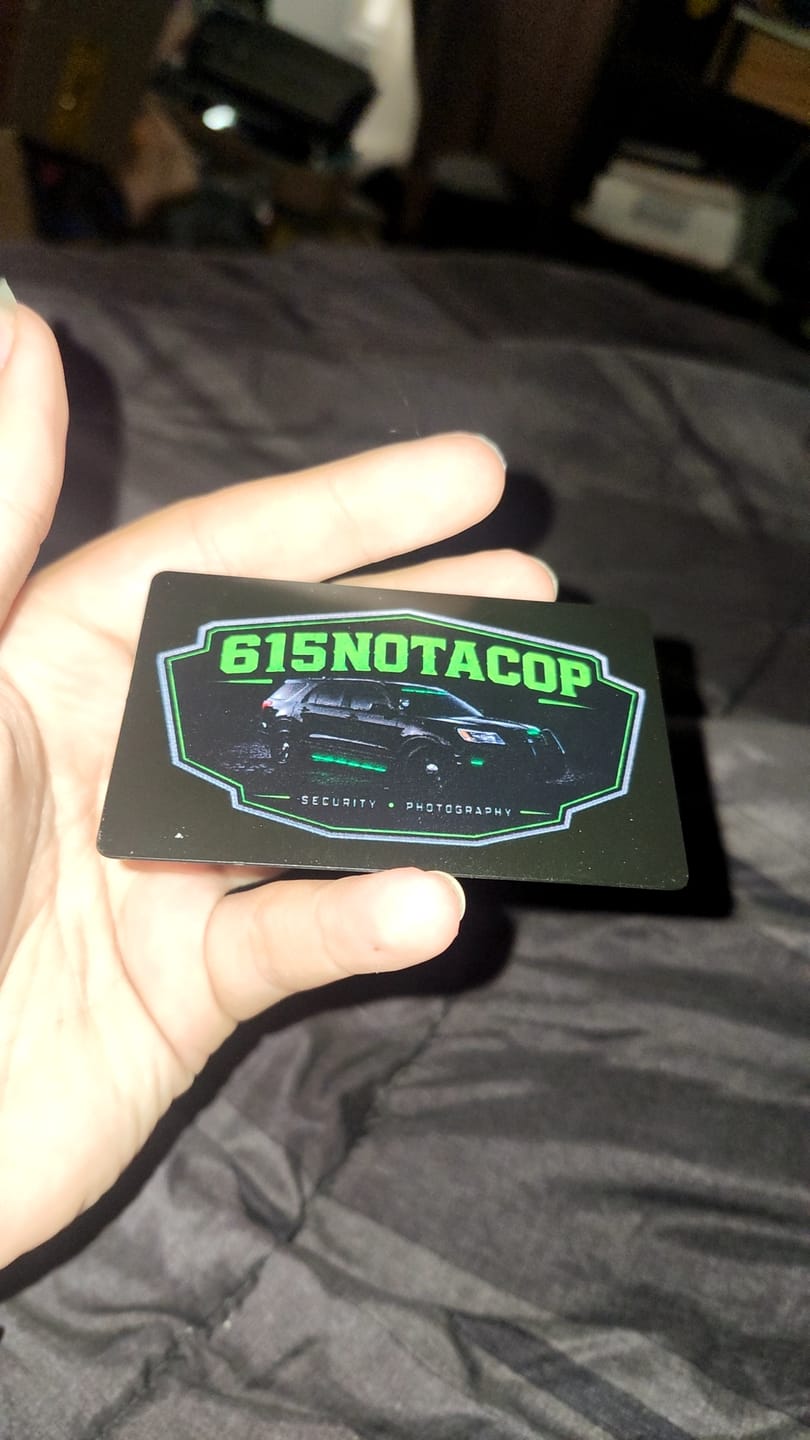 Customer photo review of Metal Smart Business Card