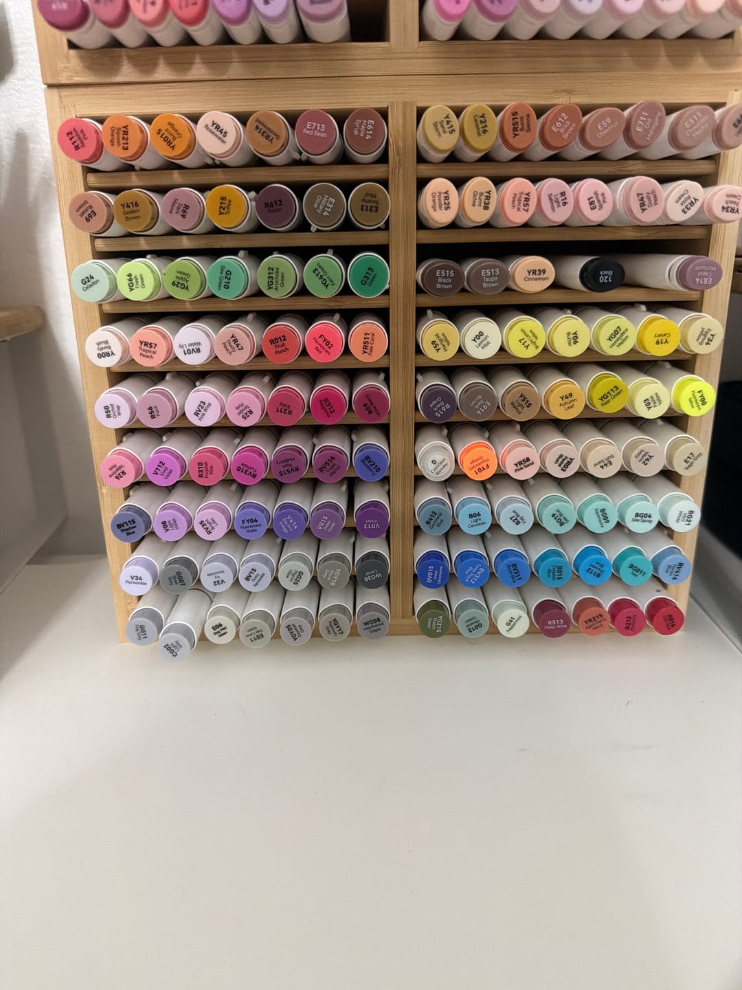 Customer photo review of Ohuhu Honolulu 104 Colors Dual Tips Alcohol Art Markers (New Color Codes)