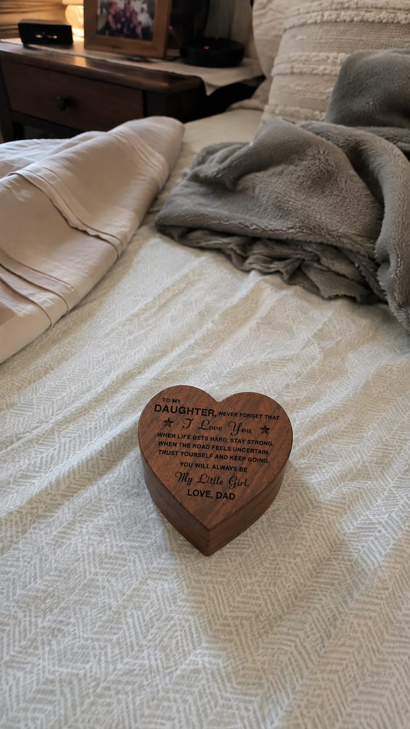 Customer photo review of To My Daughter / Love Dad Luxury Wood Heart Necklace Gift #2609