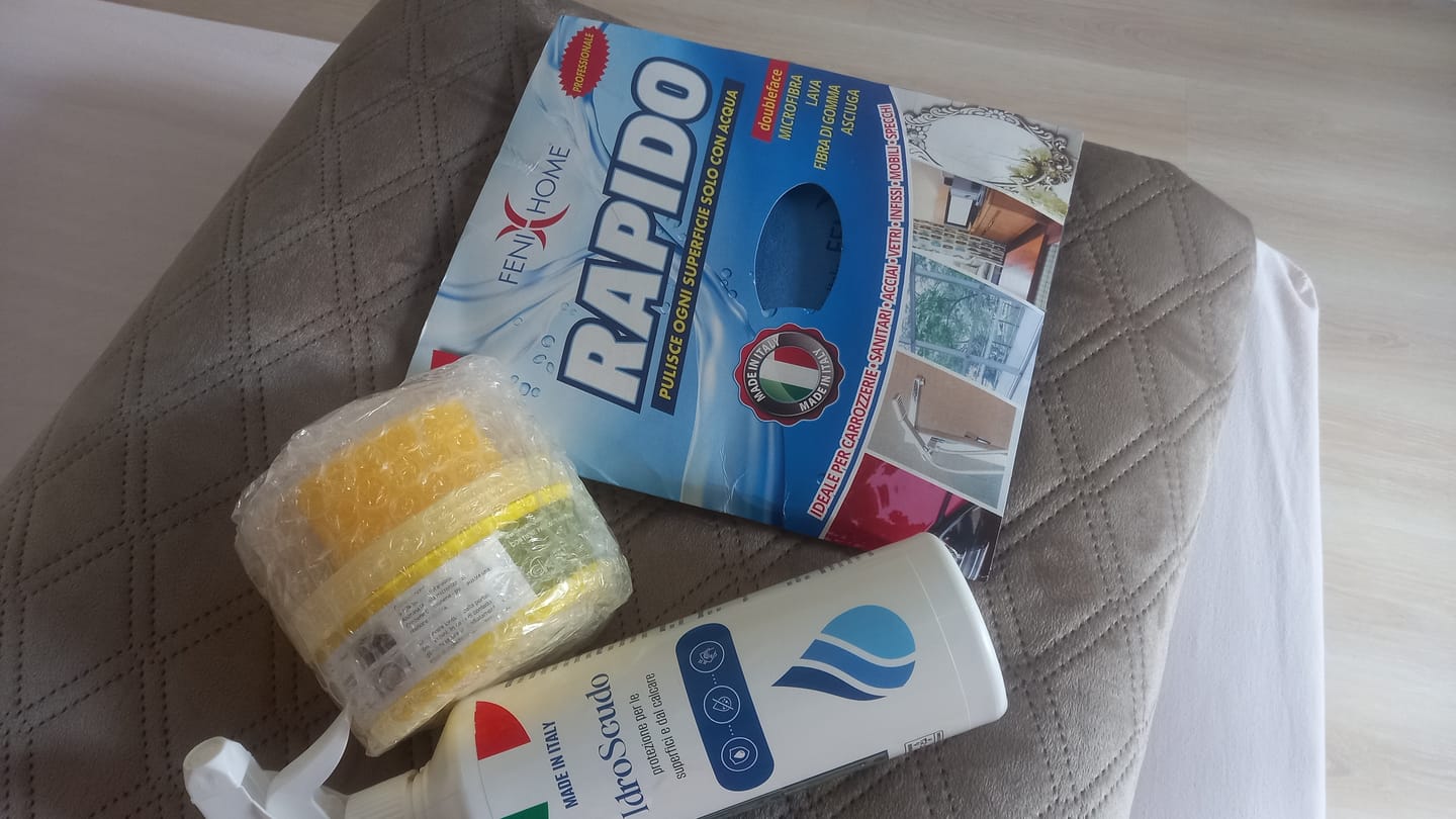 Customer photo review of Kit Pulizia Panno Rapido + Cek Stone 500G + Idroscudo