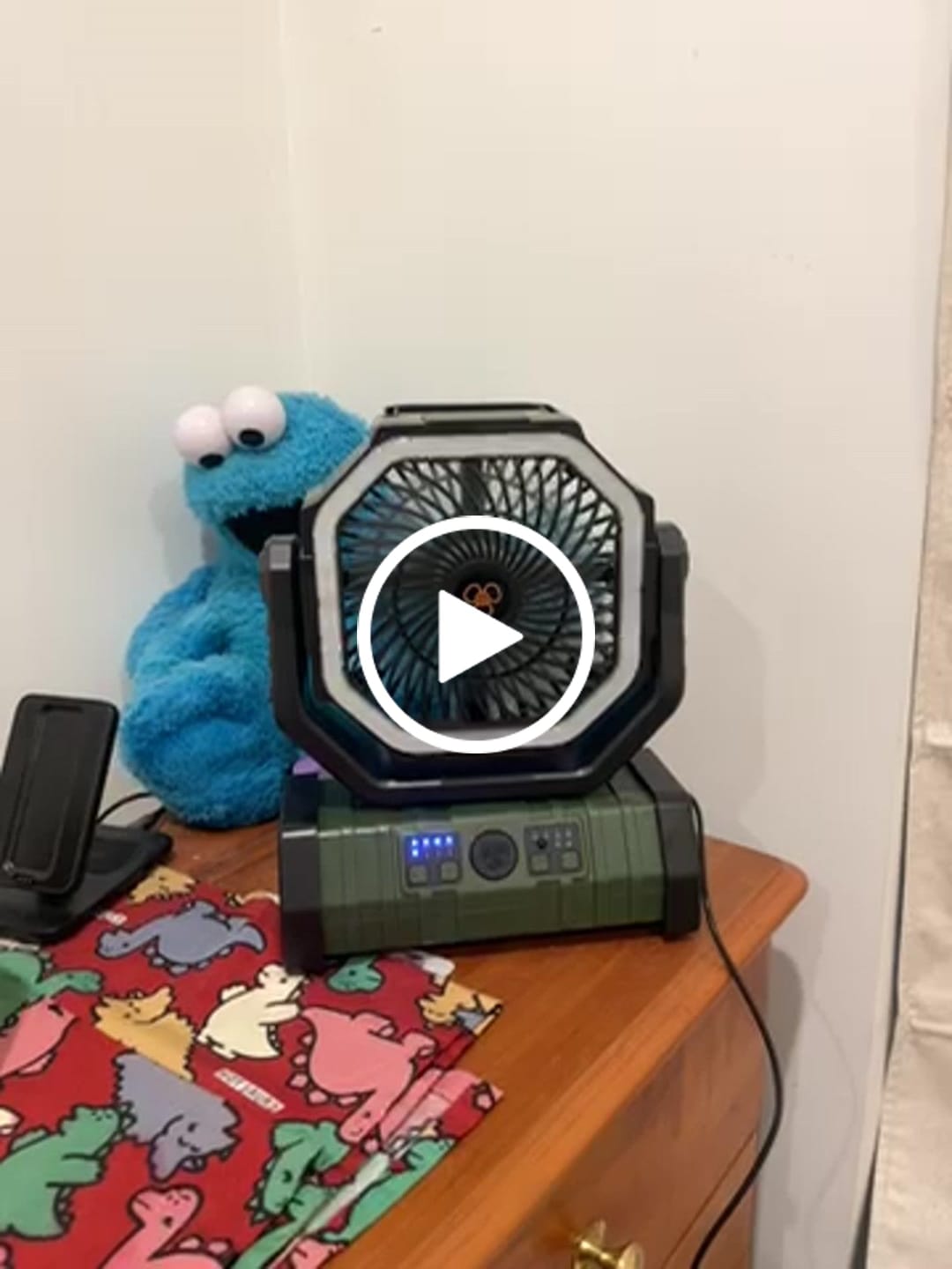 Customer video review of Portable Outdoor Camping Fan 20,000mAh LED Light & Solar Charging
