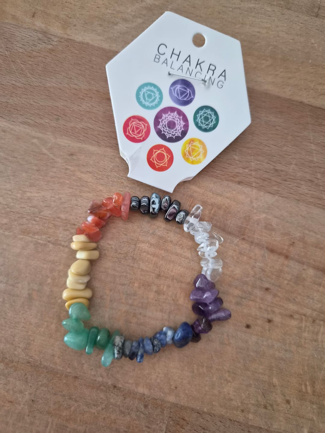 Customer photo review of Chakra-Armband – 7-Stein Edelsteinarmband zur Energiebalance