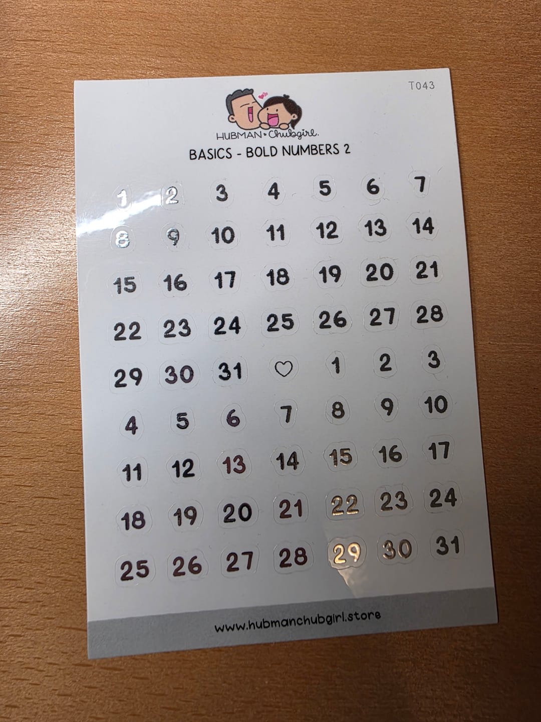 Customer photo review of Basics - Numbers Text Planner Stickers (Bold Font)