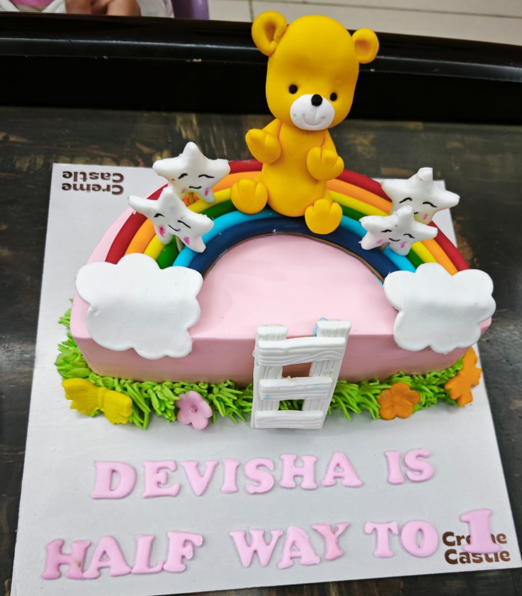Customer photo review of Teddy Half Design Cake
