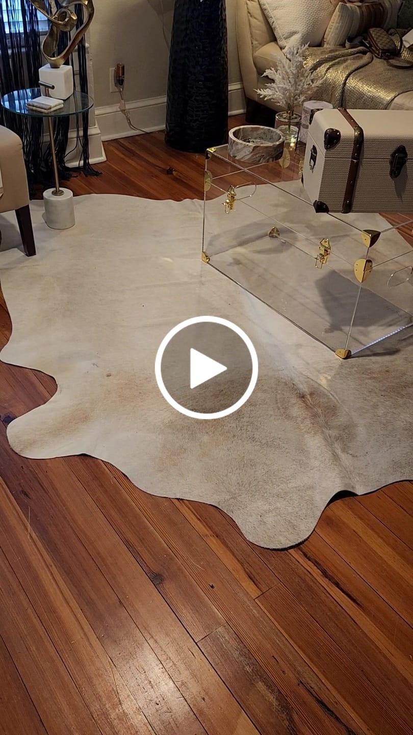 Customer video review of SUPER SALE Beige Natural Cowhide Rug - XX-Large 7' 4"H x 6' 7"W