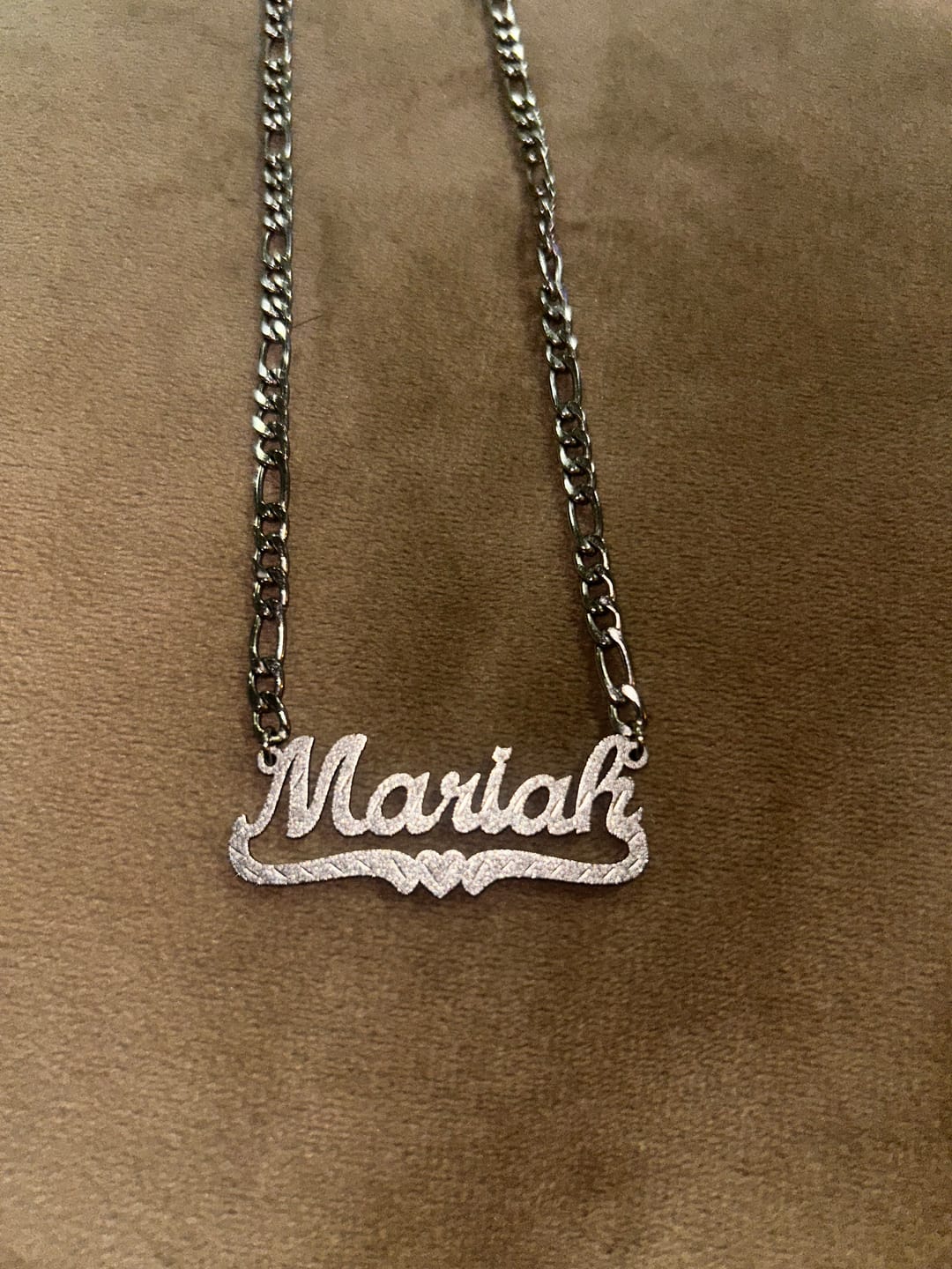 Customer photo review of Diamond Cut Heart Name Necklace