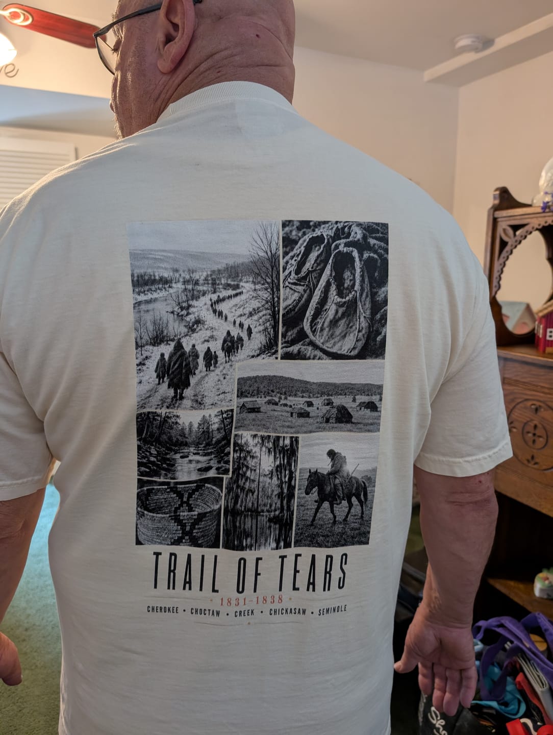 Customer photo review of Kaira — Trail of Tears — Heritage Tee — Back