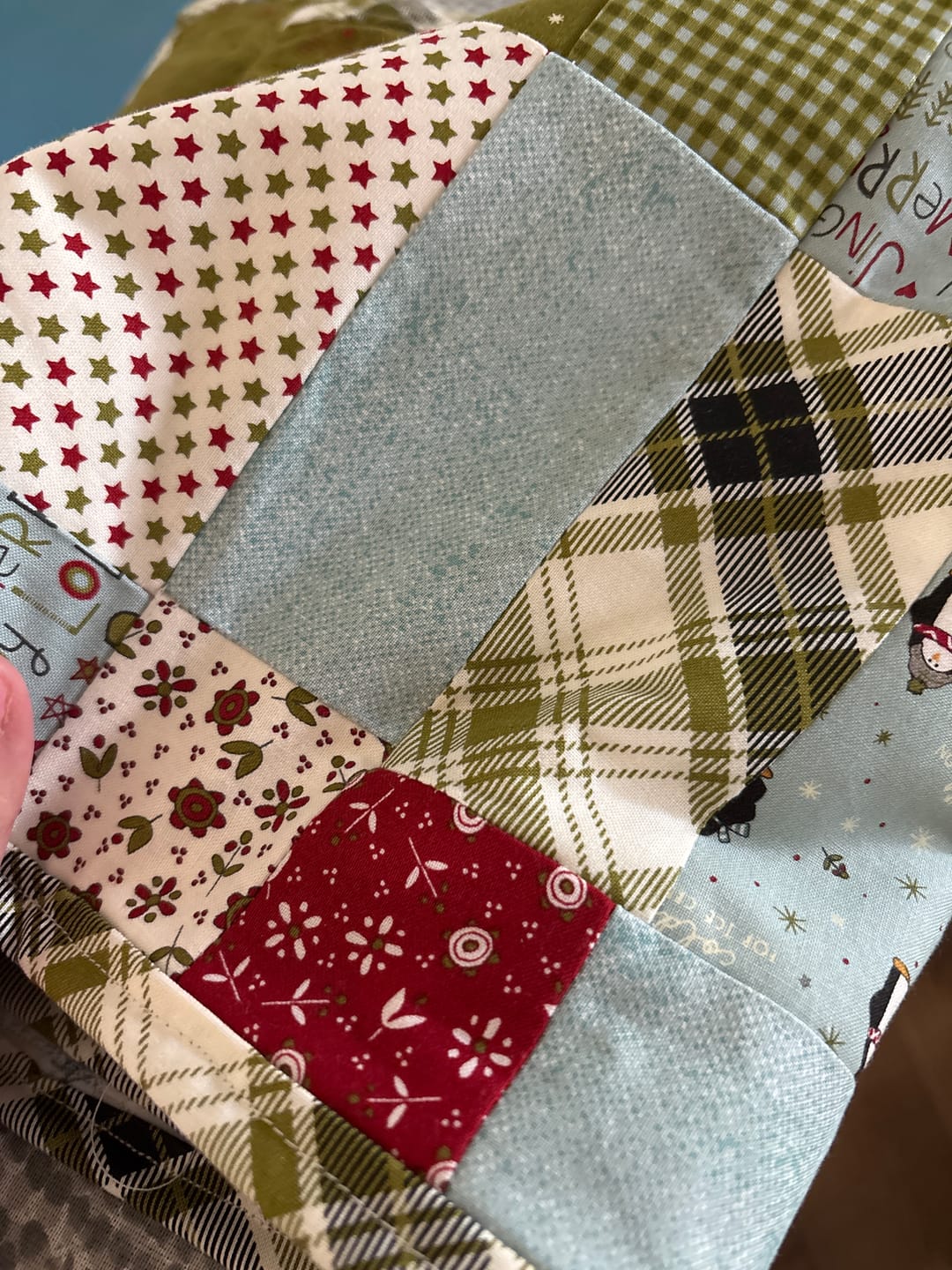 Customer photo review of Chilly Christmas Plaid Pine Yardage for Moda - 55715 13 - PRICE PER 1/2 YARD
