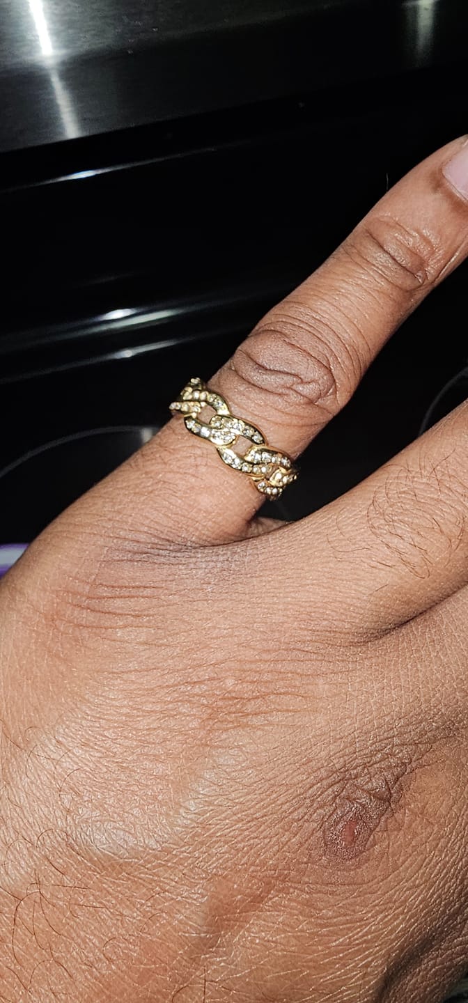 Customer photo review of Iced Cuban Link Ring