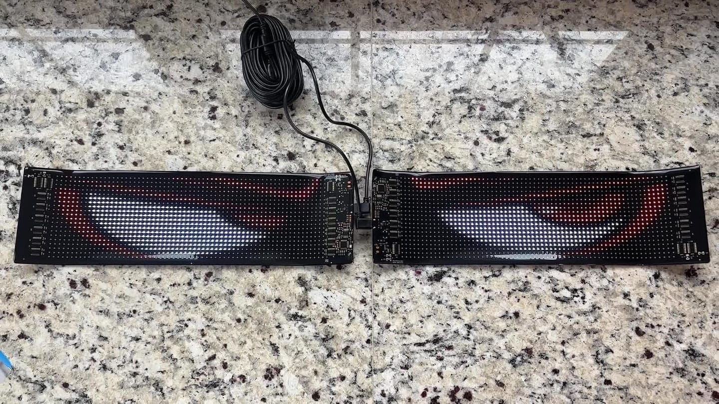 Customer photo review of BOLTHUT™ Flexible LED Matrix Panel — RGB Car Eyes, App & Remote